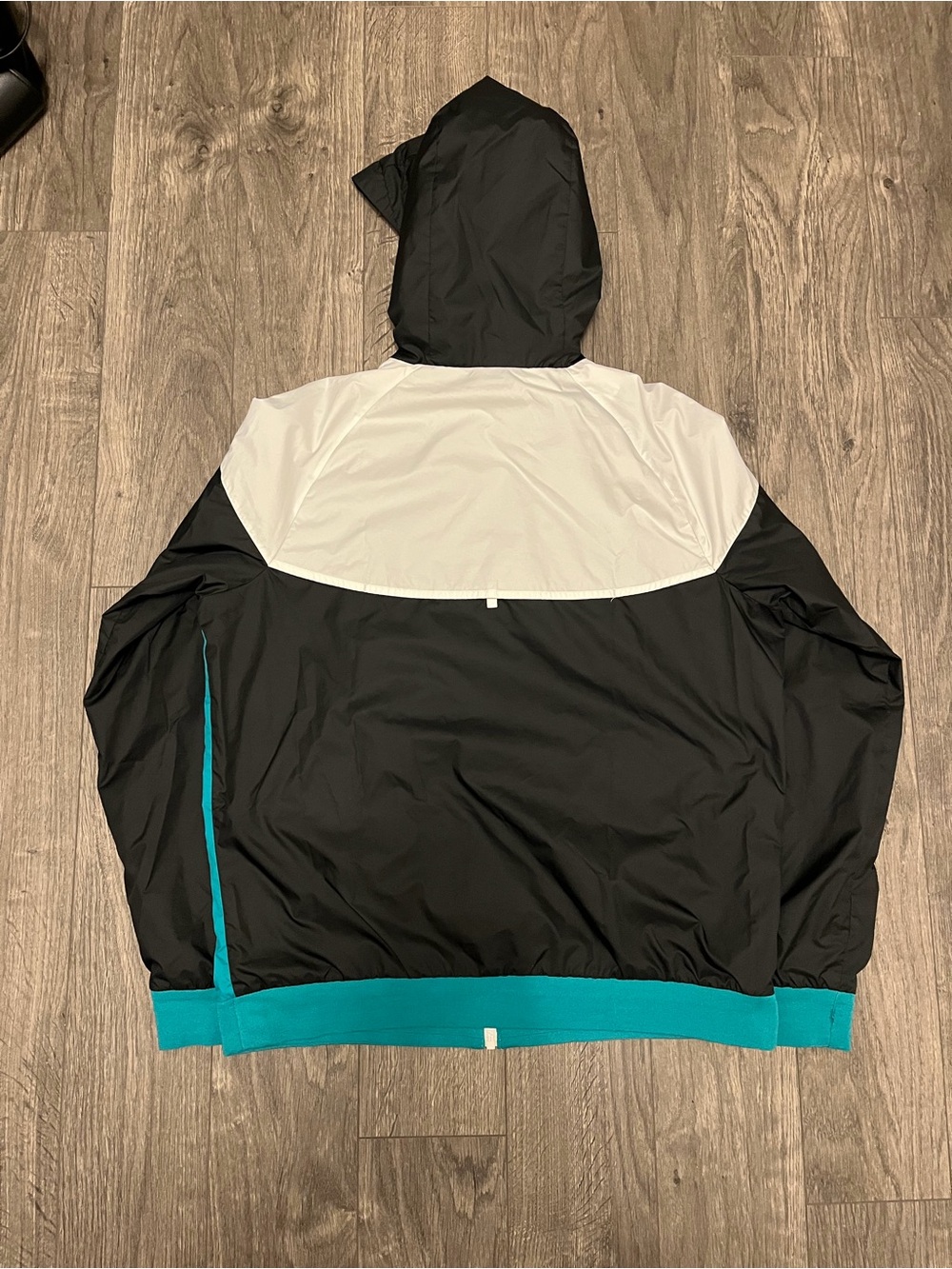 Nike Men’s Hooded Windbreaker Jacket - Teal/Black/White/Red Accents - Picture 3 of 4